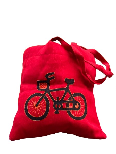 Hand stitch Cycle tote Bag
