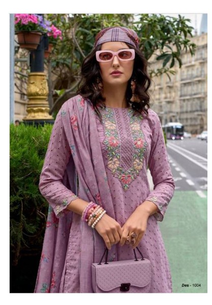 Zaaraq By Indian Chikan work Designer Kurti With Printed Dupatta-Pink Swan