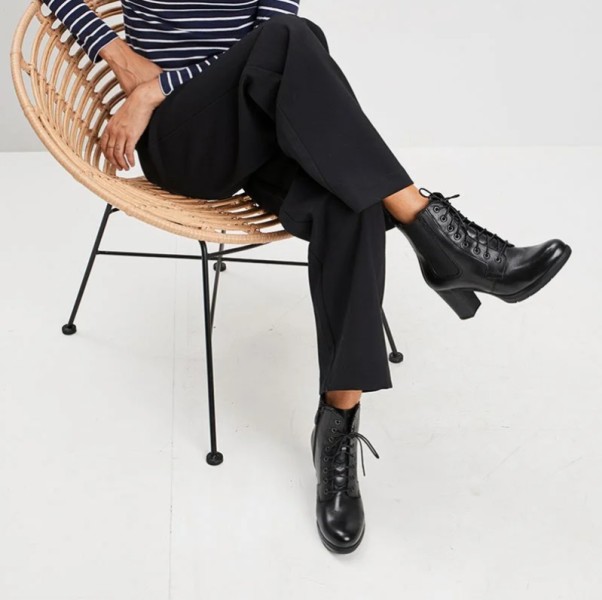 Leather heeled ankle boots