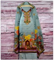 Batique Pattern Embroidery Cotton Three Piece