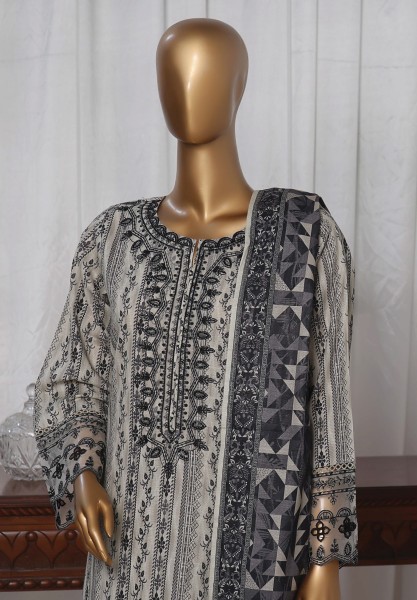 Sada Bahar Stitched 3 Piece Emb Khaddar Winter Collection- Beige