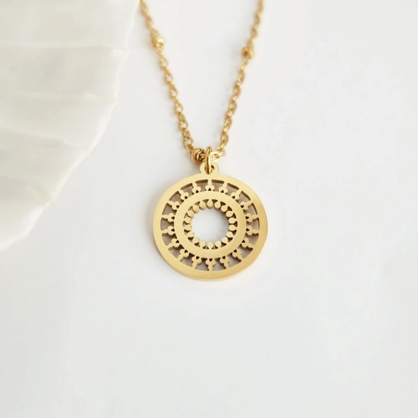 Gold Mandala Necklace