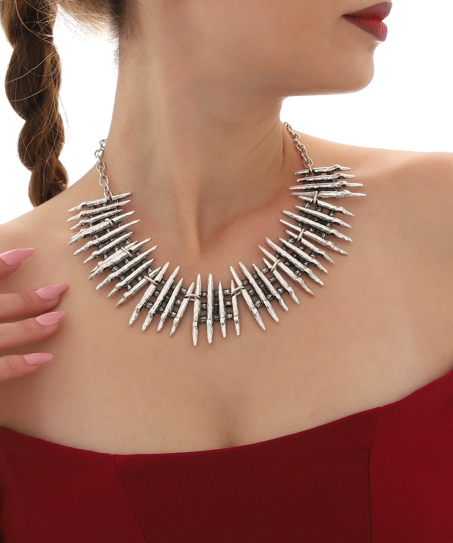 925K Sterling Silver Plated Boho Necklace